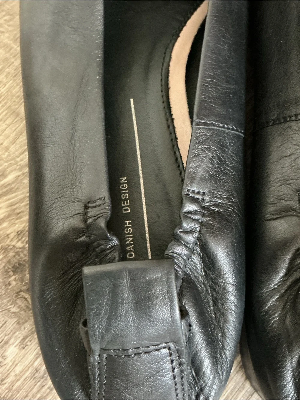 Womens 11 42 Ecco Anine Ballerina Black Leather Comfort Career Ballet Flats Shoe